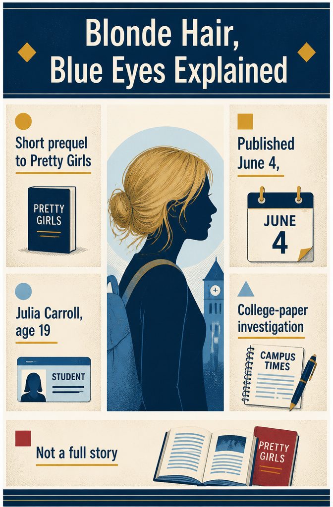 Beauty graphic titled Blonde Hair, Blue Eyes Explained