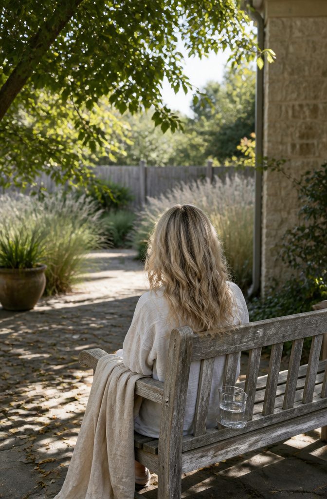 Sandy blonde hair with wheat tones and lighter sunlit pieces