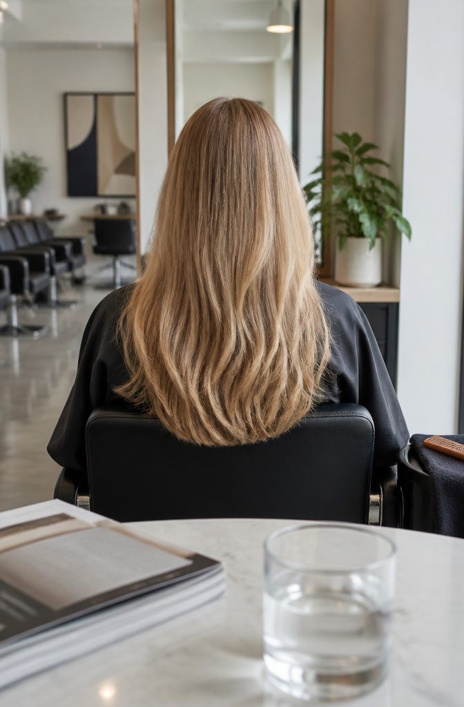 Medium blonde hair with a balanced, neither-dark-nor-light appearance
