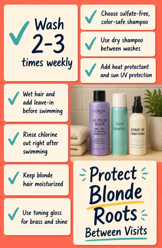 Blonde hair products brush and leave-in treatment for between appointments