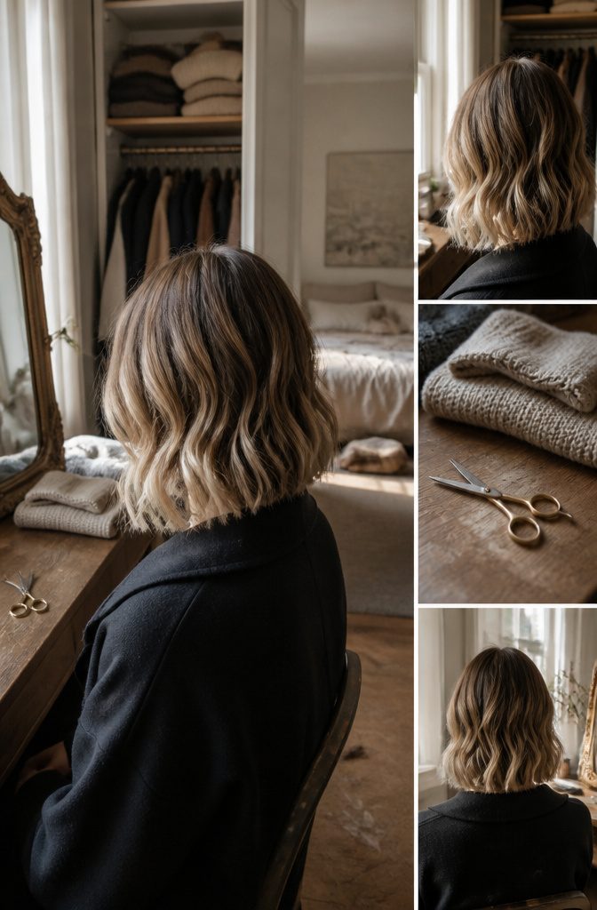 Coconut blonde hair shown across short medium and long lengths
