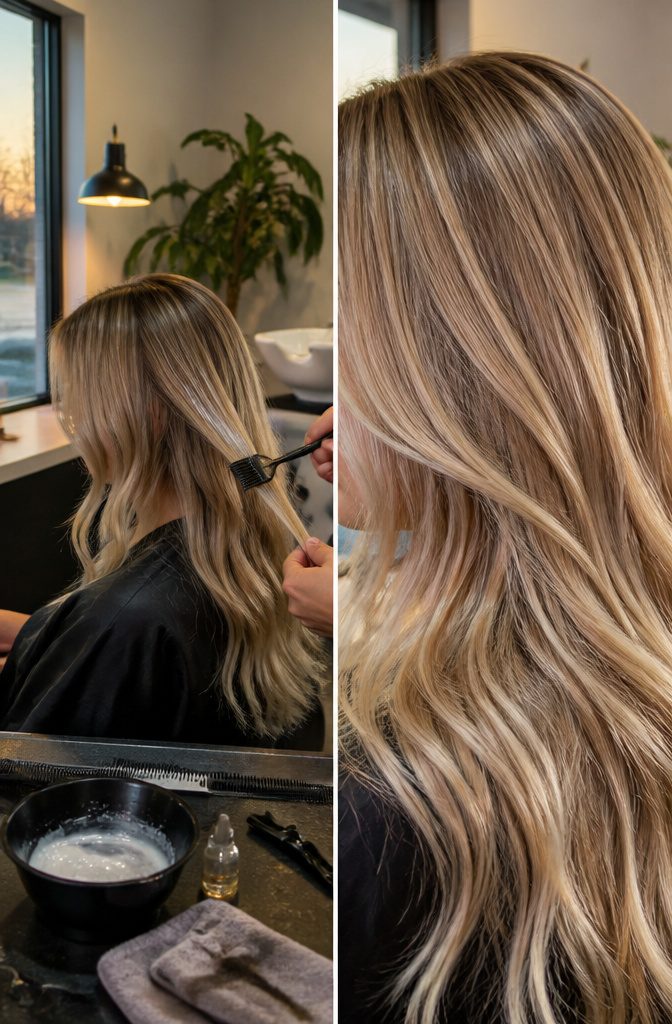 Blonde hair color guide showing tone placement and finish options
