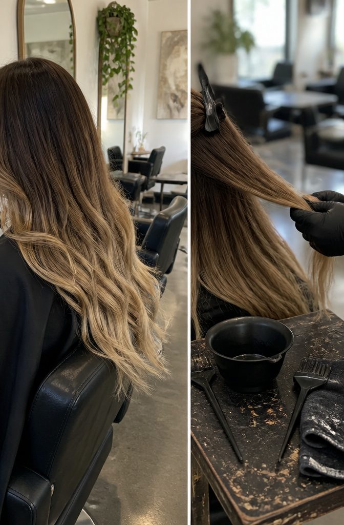 Blonde hair shown beside a discussion of coloring methods