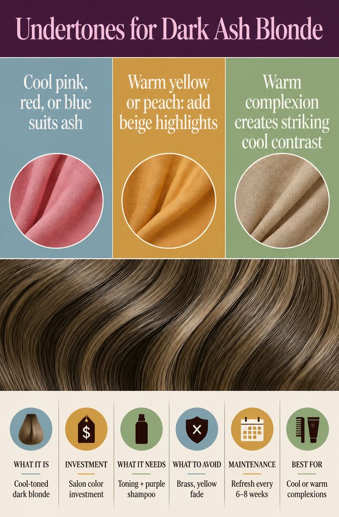 Beauty graphic titled Undertones for Dark Ash Blonde