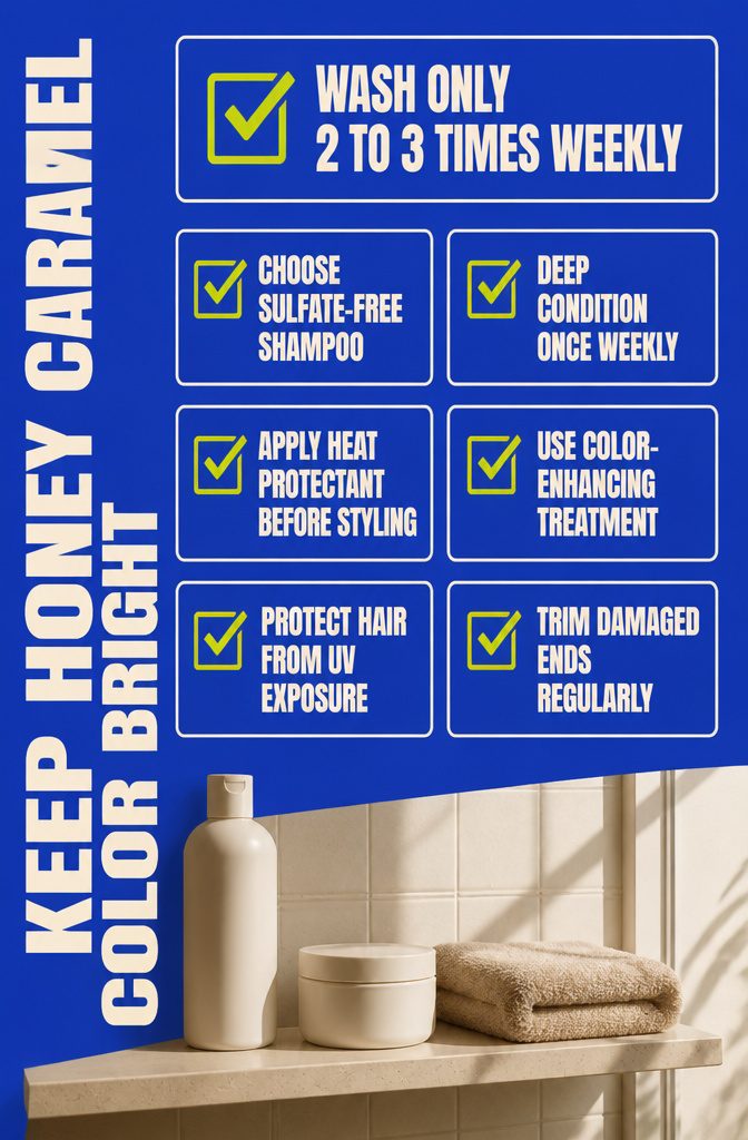 Hair care guide for maintaining bright honey caramel color