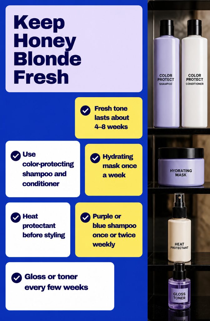 Hair care chart with shampoo conditioner mask heat protectant and gloss