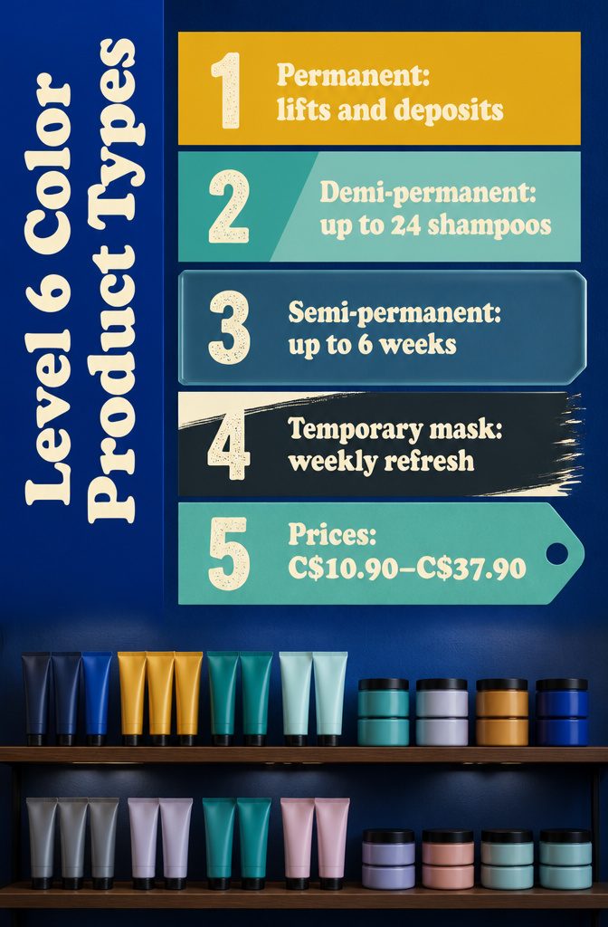 Hair color products including permanent dye demi color glaze and temporary mask