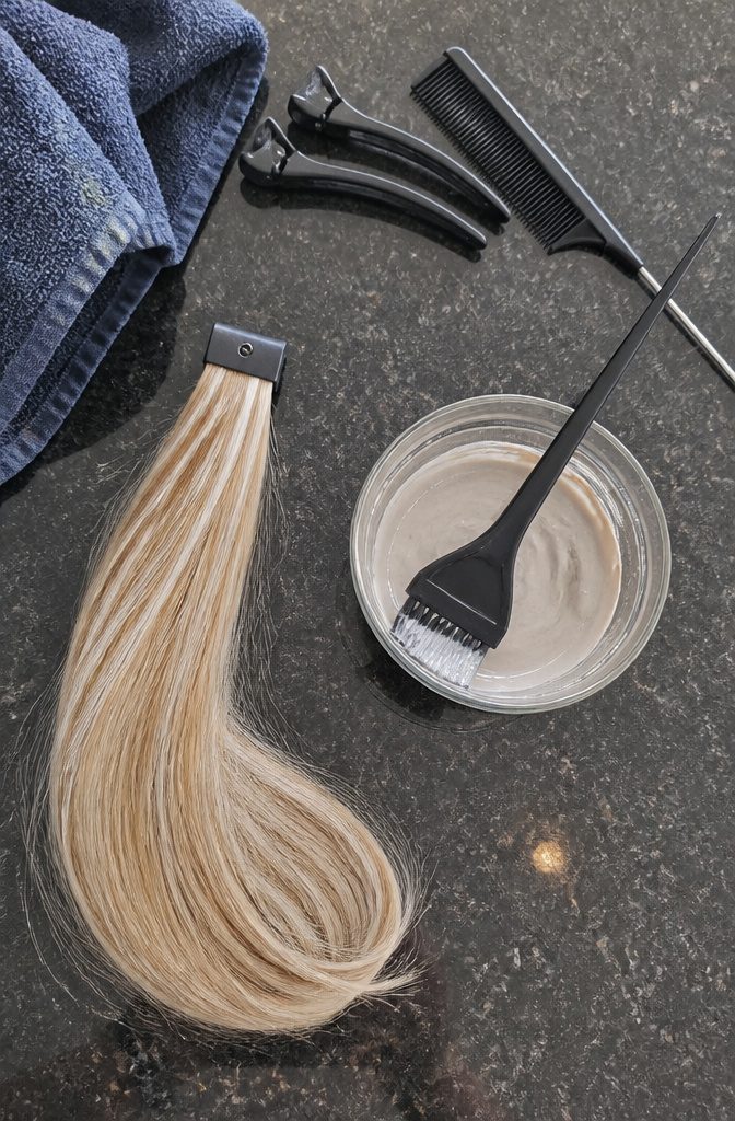 Level 8 blonde hair with blended gray coverage
