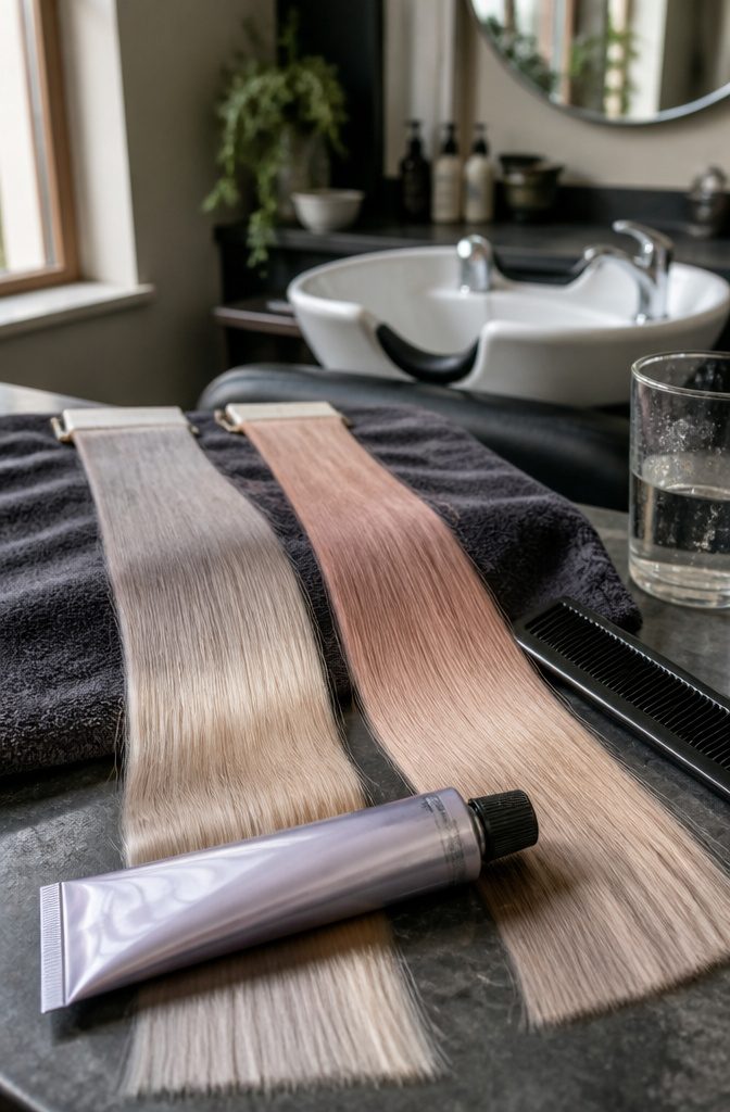 Wella Shinefinity tubes in pearl ash and natural mahogany shades