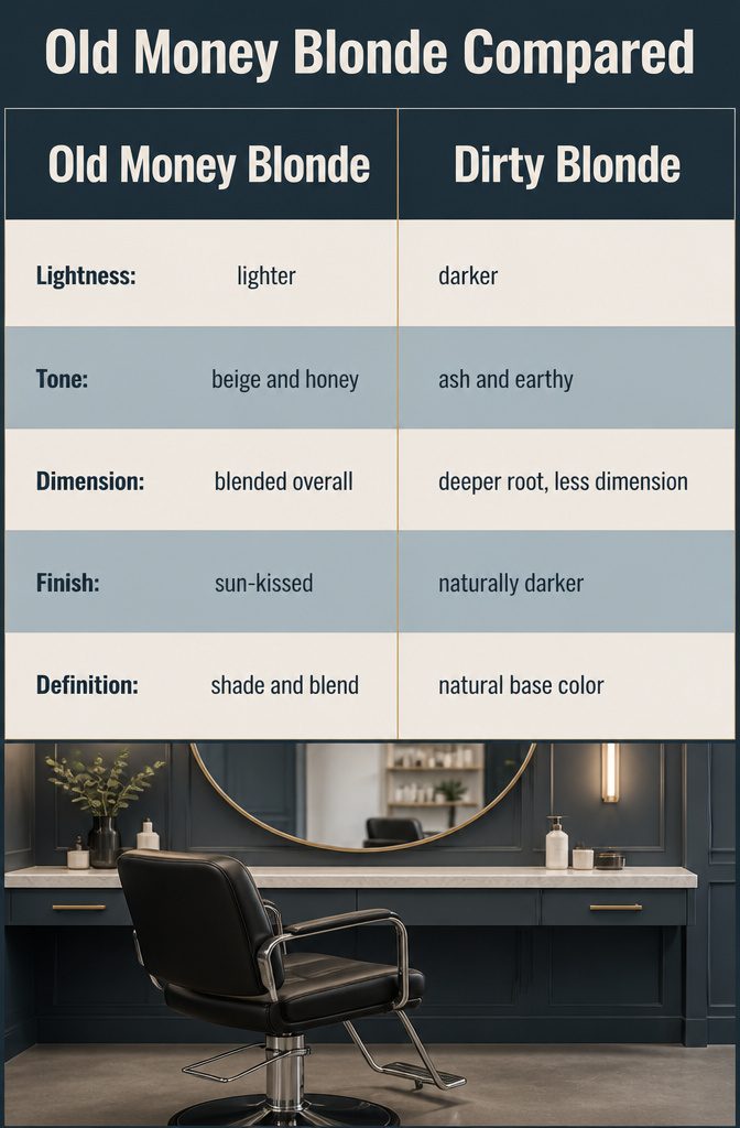 Beauty comparison card with blonde color swatches in varied tones