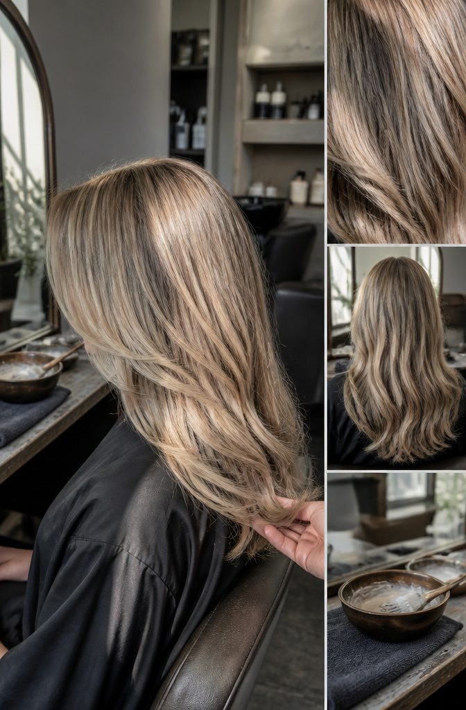 Blonde hair with a soft blend and subtle dimension